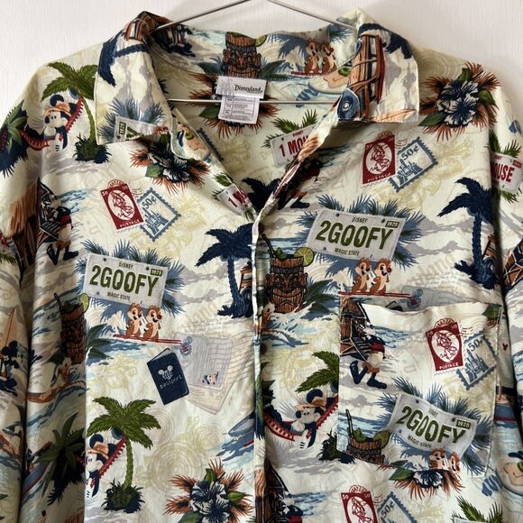 Disneyland Resort Short Sleeve Button Down Hawaiian Shirt Tiki Disney Mens XL - Picture 4 of 12
